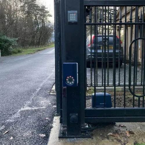 ANPR camera and keypad controlling an automated gate