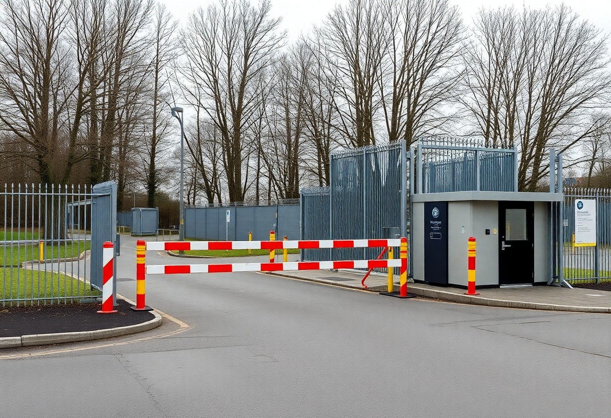 Road blocker at a high-security site entrance