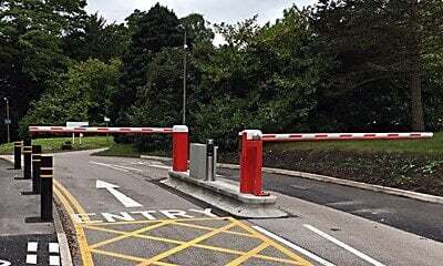 Vehicle barrier at North West Ambulance Service regional headquarters